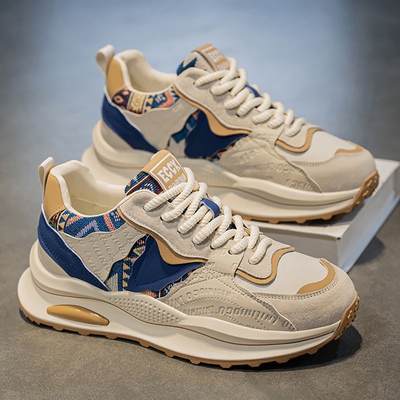 男鞋2025秋冬新款透气防臭鞋子潮流百搭厚底运动鞋休闲跑步老爹