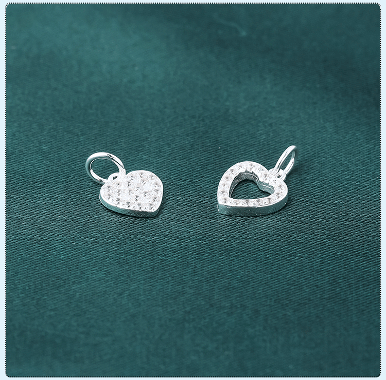 Valentine'S Day Festival Heart Shape Pattern 1 Piece 925 Sterling Silver Heart Shape Pendant