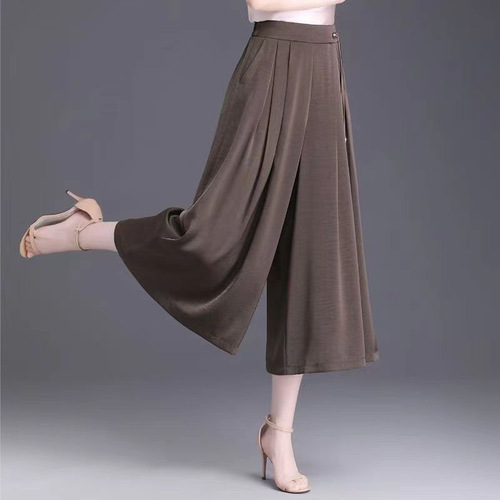 Slim-Fit Straight Leg 7/8 Pants for Spring and Summer, High-Waisted, Flowy, Korean Style Casual Pants for Women, Loose Fit, Hides Fat, Makes You Look Slim