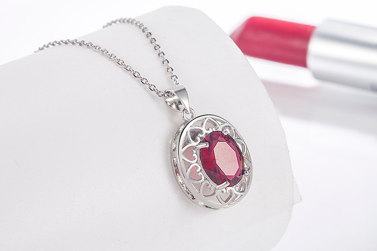 Glam Geometric Copper Plating Artificial Gemstones Pendant Necklace