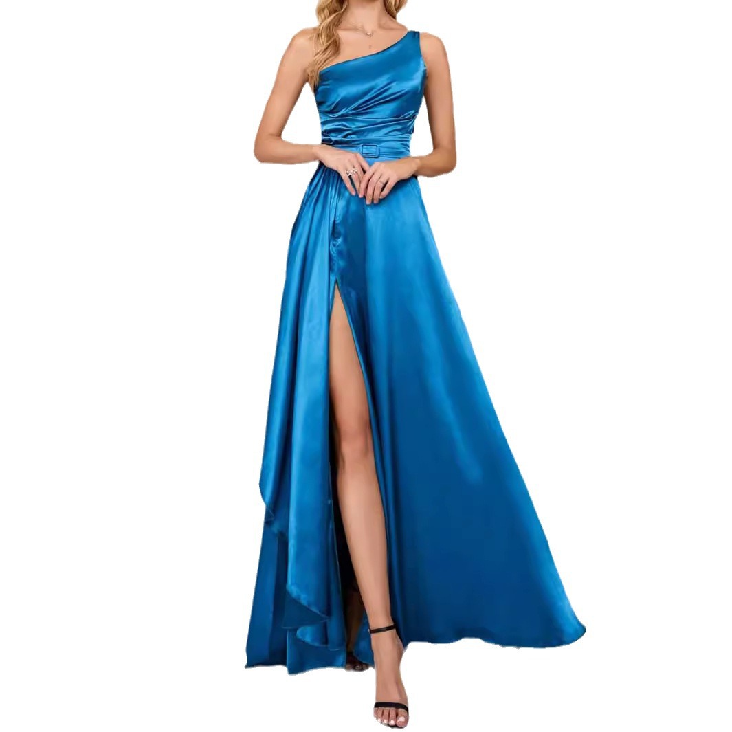 Comercio exterior europeo y americano nueva ropa de mujer Amazon Sling boda dama de honor vestido banquete fiesta vestido de noche vestido largo puro image 5