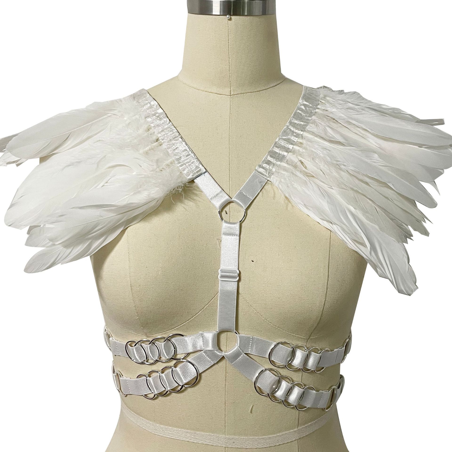 Zhu Ru clothing nightclub Queen's feather deep V hollow adjustable sex line beam underwear o0350