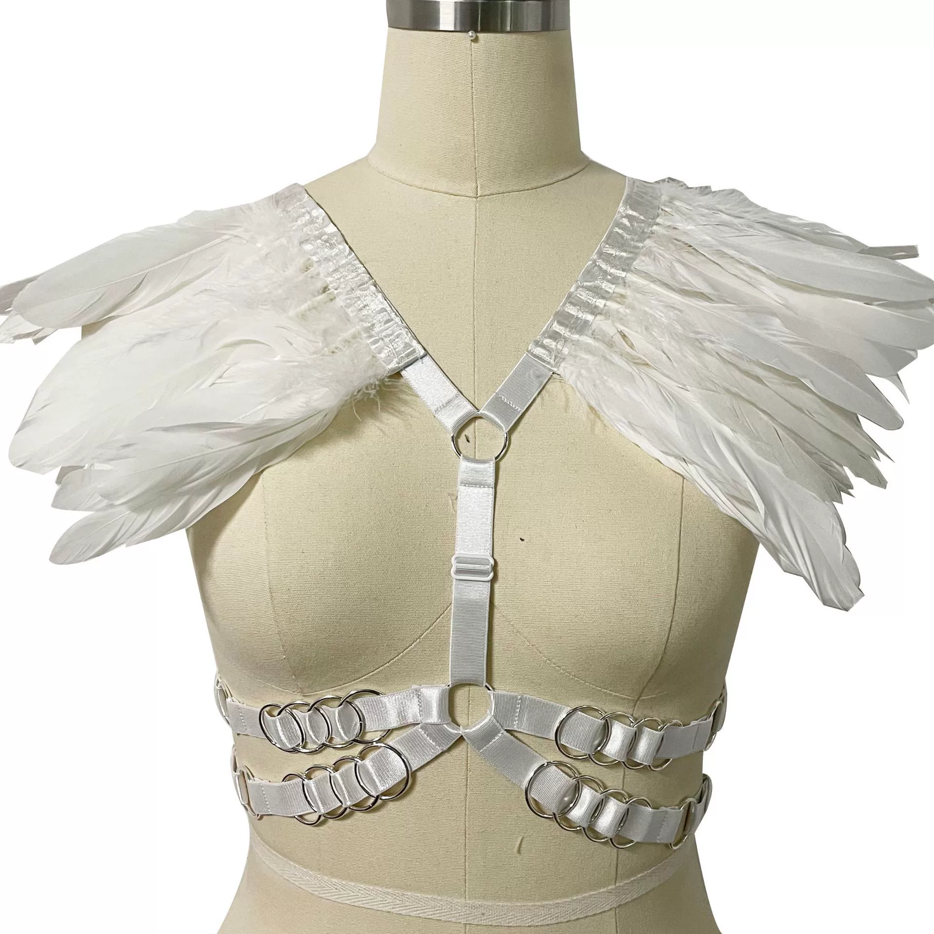 Zhu Ru clothing nightclub Queen's feather deep V hollow adjustable sex line beam underwear o0350