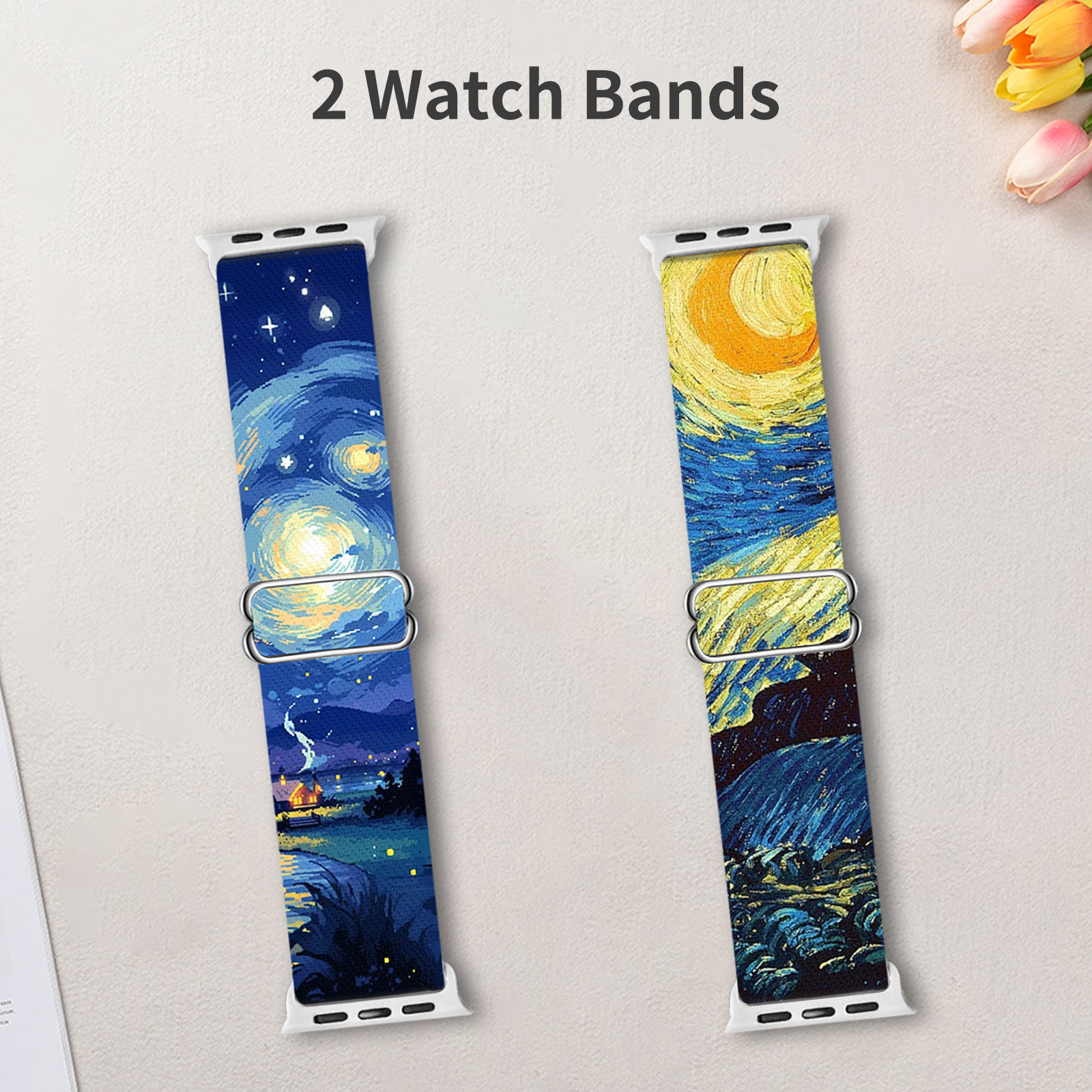 Suitable for iwatch strap full range available one-piece elastic printing strap adjustable buckle apple nylon strap