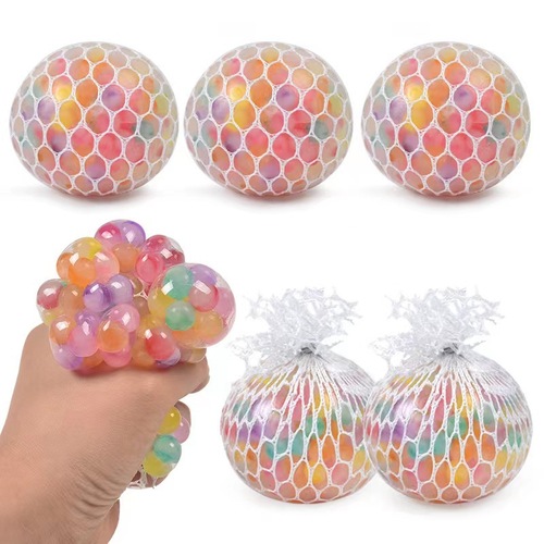New and unique hot-selling street stall vent grape ball 6.0 pattern beads colorful beads decompression vent ball squeeze pinch fun