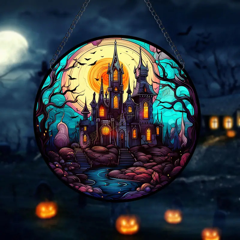 Transfronterizo serie de Halloween acrílico captador de sol artesanía decoración creativa colgante acrílico disco