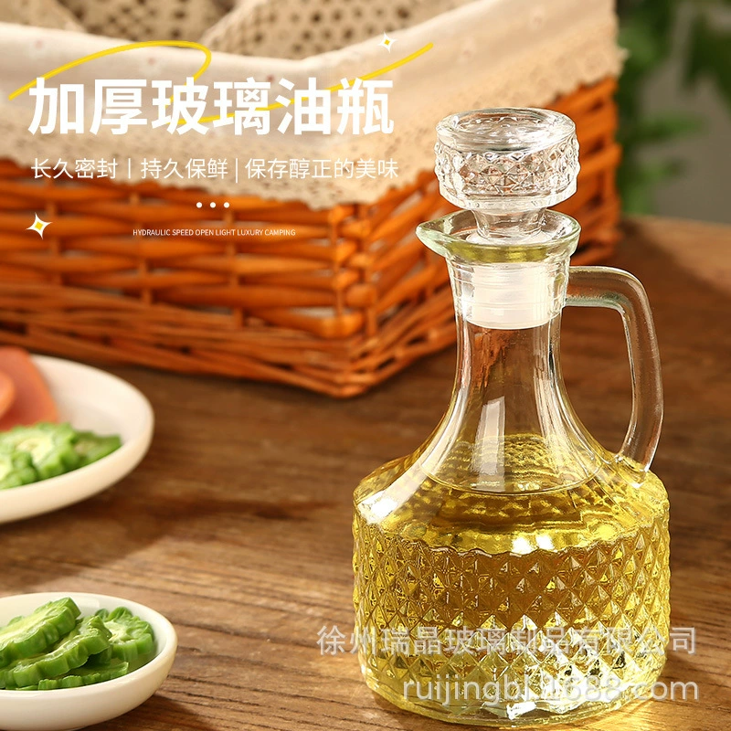 Европейский стиль кухни стеклянный масляный горшок прозрачный ретро домашний ручка масляный горшок соевый соус уксус бутылка приправленного масла бутылка уксусный горшок специальный