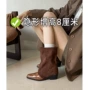 尖头内增高高跟秋冬短靴
