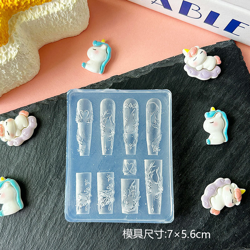 Molde de manicura amor arco en relieve flor ornamentos molde abrasivo alta permeabilidad estereoscópica DIY decoración molde de silicona