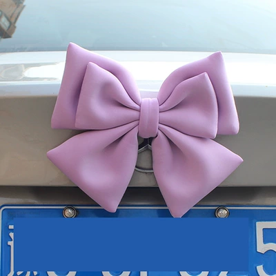 Tail Bow Decoration Pendant: Car ornaments - light-purple-oversized-bow-with-snap-buckle