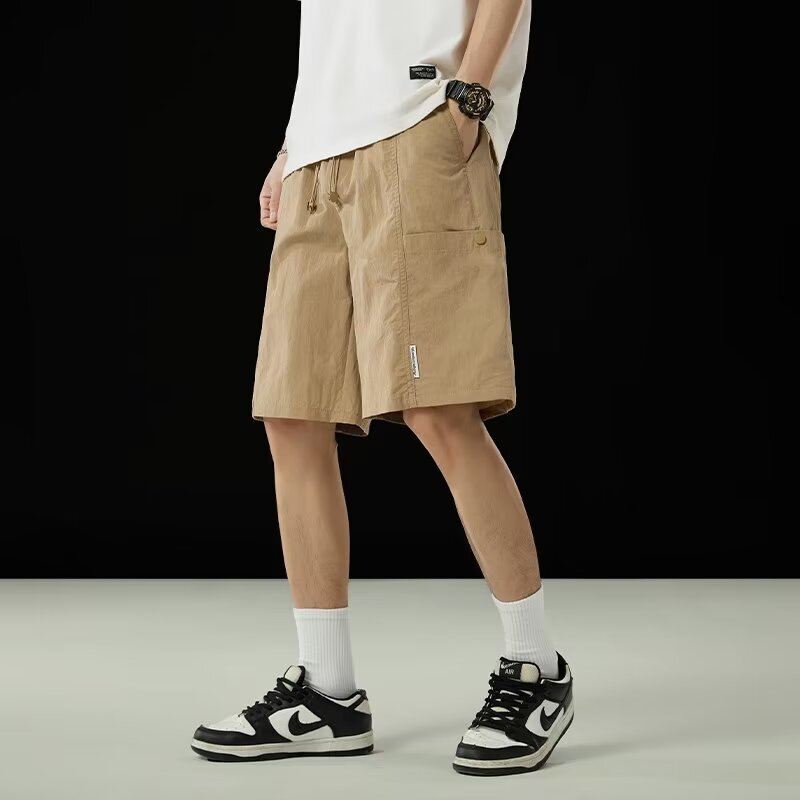 Summer Thin Workwear Shorts Men's Trendy Brand Ins Casual Straight 5-point Japanese Outfit Hong Kong-style Trendy Five-point Pants