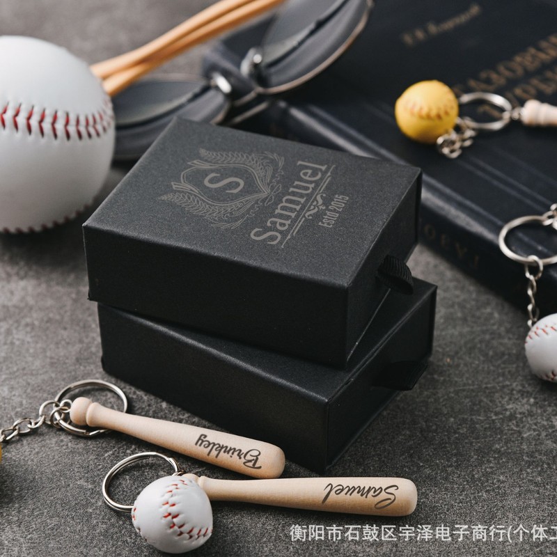 Etsy Xiyin Tumu Cross-Border Custom Logo Baseball Keychain Bag Pendant Backpack Accessory Decoration Hanging Ornament