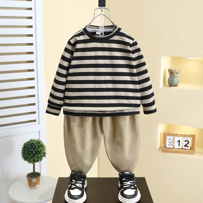 7101 Chaleco a rayas de primavera para niños Traje de primavera y otoño Chaleco guapo Chaleco de tres piezas para bebé