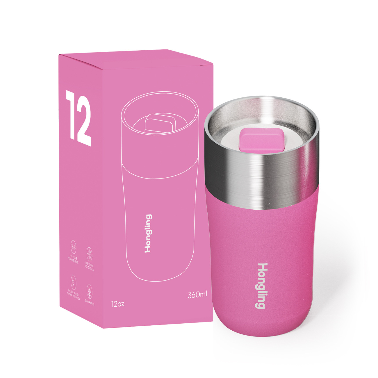 Neues Produkt: Schnell zu öffnender, hochwertiger Thermosbecher aus Edelstahl 304 für die Autofahrt_voghion.com