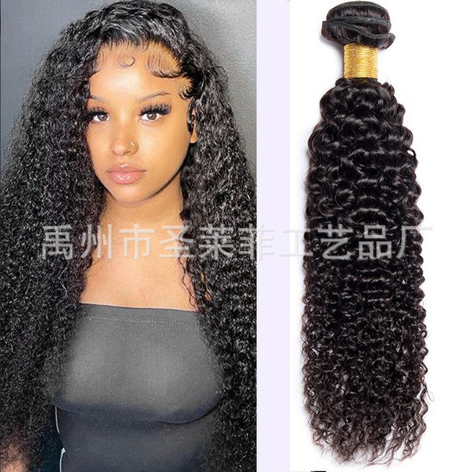 Europe and the United States cross-border sales of genuine wig real Hair curtain Human Hair Curly hair a replacement