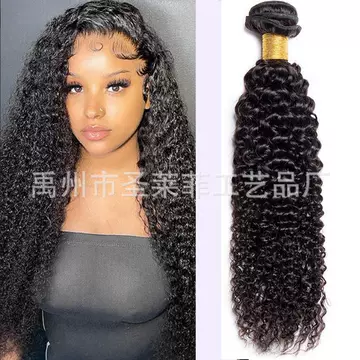Europe and the United States cross-border sales of genuine wig real Hair curtain Human Hair Curly hair a replacement - ShopShipShake