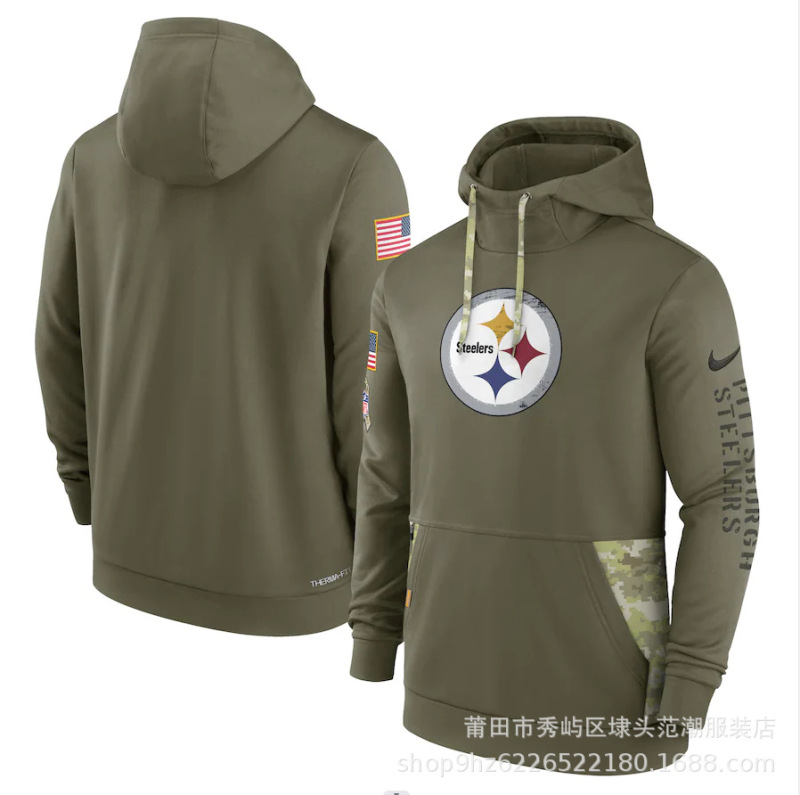现货18军绿款nfl致敬版男士长袖卫衣运动健身连帽衫橄榄球运动|undefined