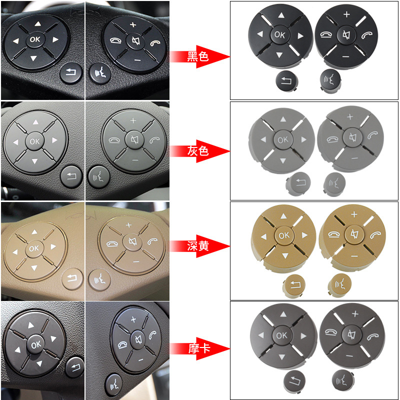Aplicable al botón de múltiples funciones del volante del botón GLK-clase W204W212 C260E200 de la clase E 204 de Mercedes-Benz