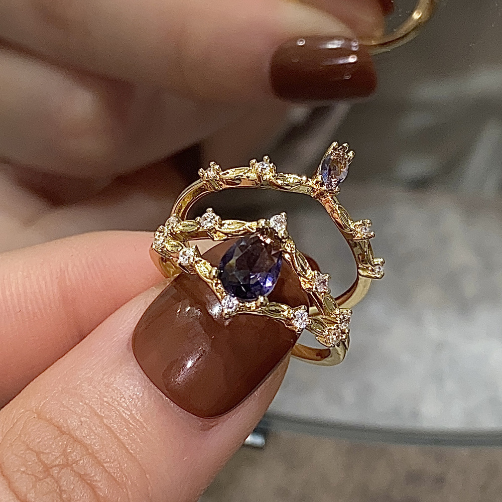 Open Rings Classification Adjustable Ring Size 1 Piece Quantity Classic Style Round Copper Plating Inlay Zircon Gold Plated Open Rings