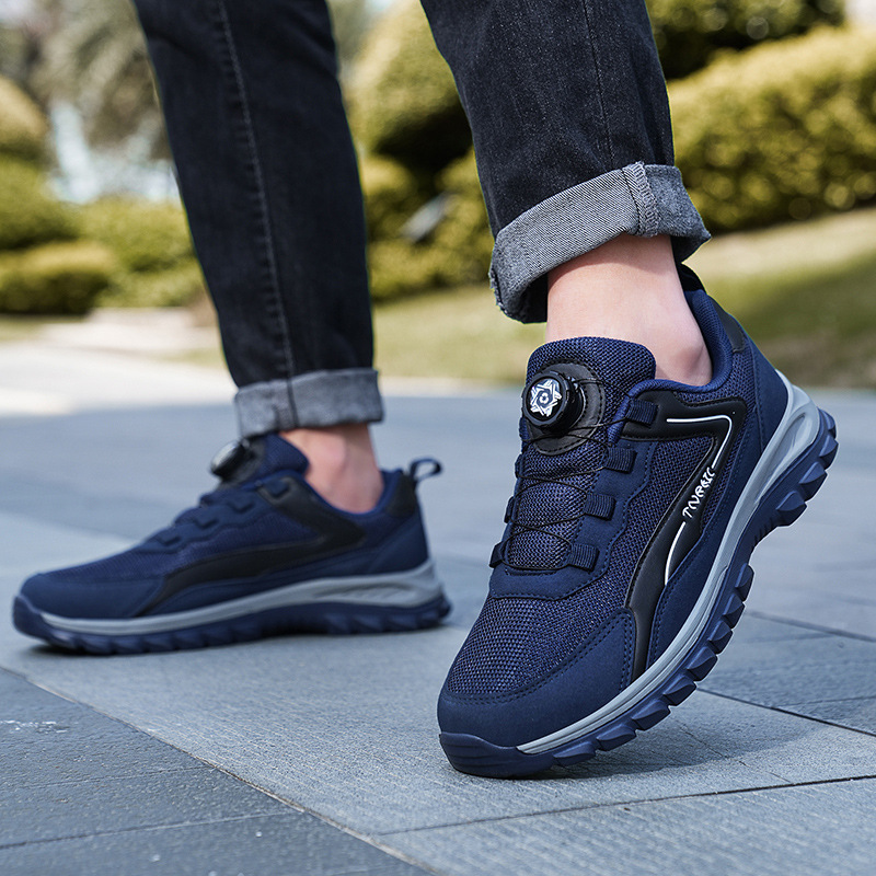 Nuevos zapatos transfronterizos de moda para hombres zapatos para mujeres zapatos de carrera transpirables resistentes al desgaste botón giratorio universal zapatos casuales en stock al por mayor
