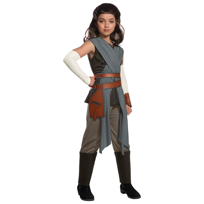 Серый Rey Star Wars Force Awakening COSPLAY Хэллоуин девочкам для вечеринки Ролевые костюмы