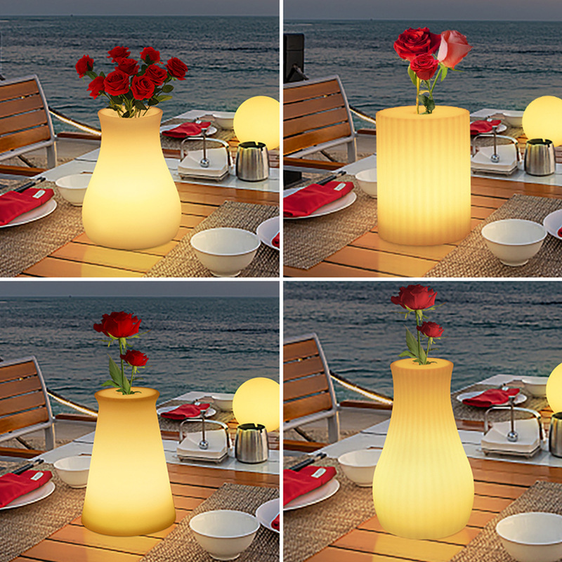 Rgb Colored Light Flower Arrangement Lamp Creative Bar Ktv Atmosphere Table Lamp Night Market Stall Late Night Snack Stall Decorative Table Lamp Vase Lamp