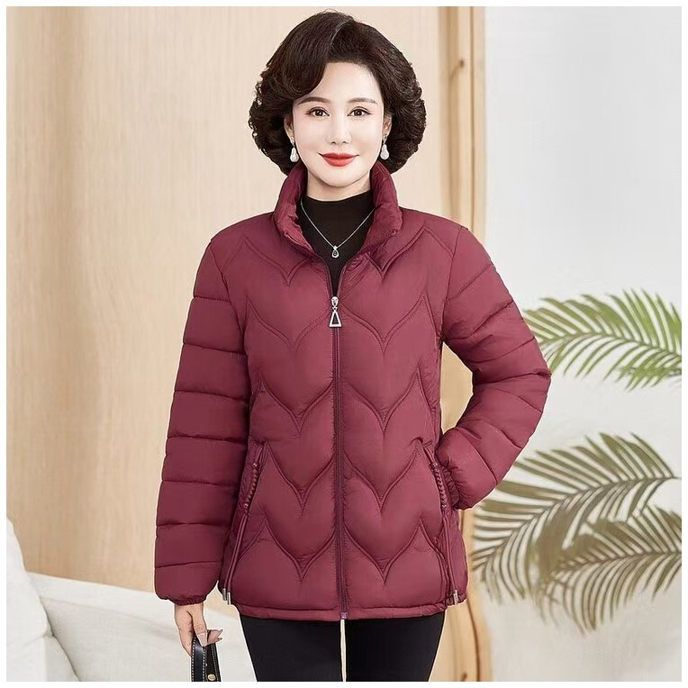 冬の立ち襟ダウン綿服のお母さんの新型中高年の軽薄な中国風綿服の短いタイプはコートの綿入れを厚くします。|undefined