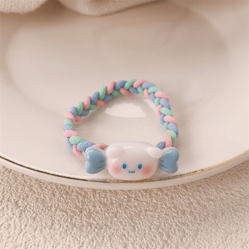 Caramelo lindo animal trenzado anillo de cabello cuerda de cabeza dulce niña alta elástica ins Fengsen cuerda de cabello correa de correa adornamiento para el cabello