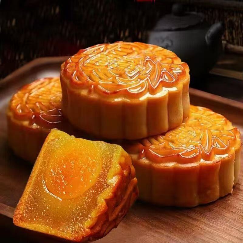 蛋黄大月饼100克广式莲蓉蛋黄豆沙蛋黄中秋月饼糕点点心零食批发|undefined