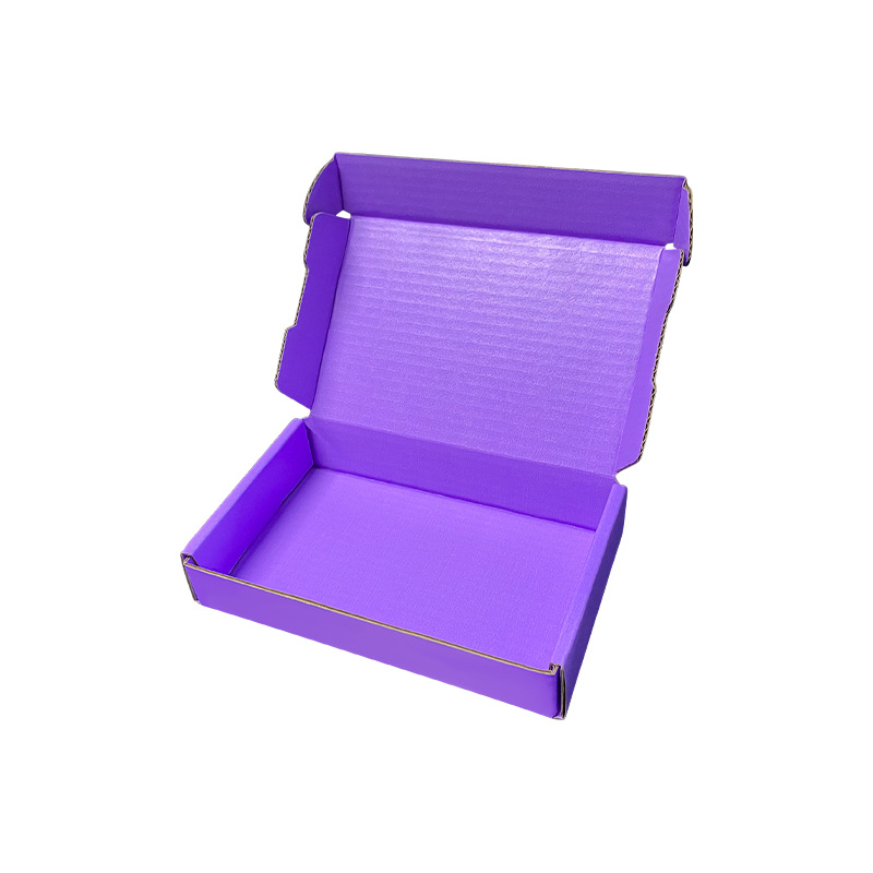 Caja de embalaje expreso de productos de cuidado de la piel de color púrpura de uva caja de avión caja de embalaje extra dura engrosada logotipo de pequeño lote personalizado