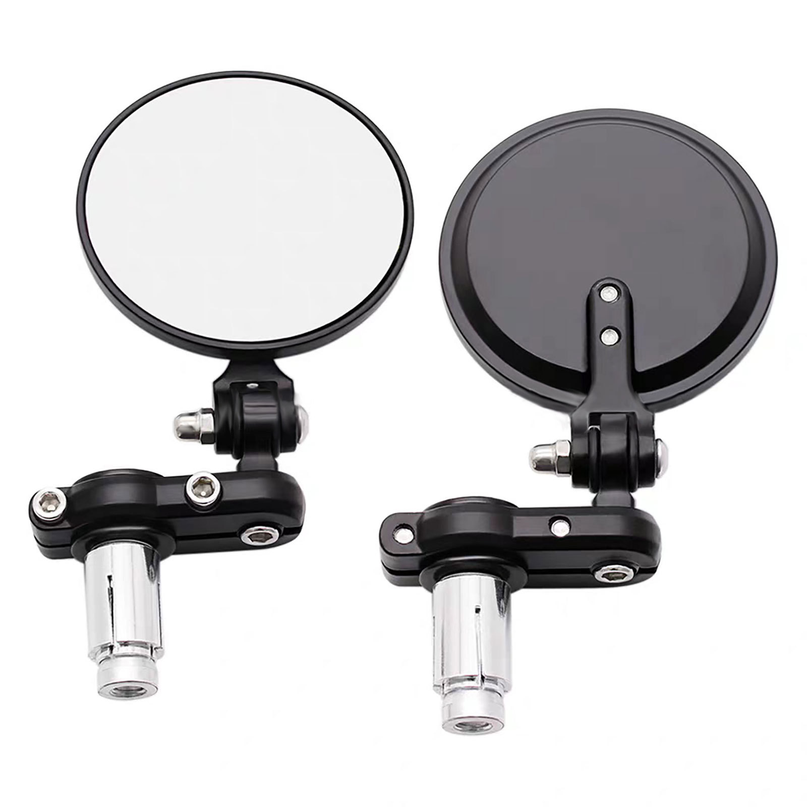 Motorcycle Modified Retro Foldableing Rearview Small Round Mirror Handlebar Rearview Mirror Universal Reversing Mirror Reflector
