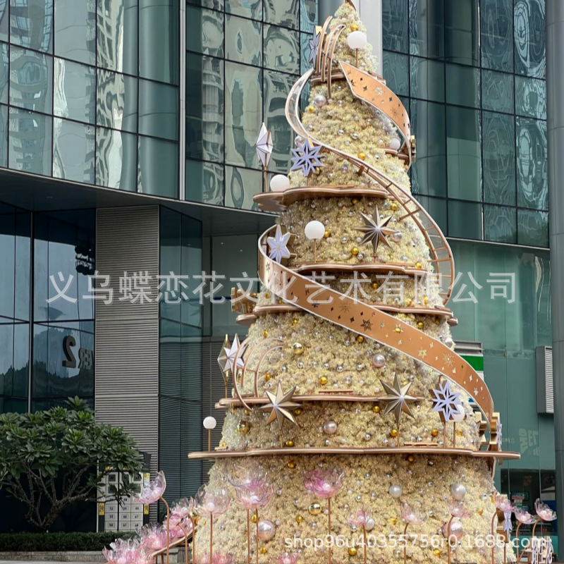 Large Christmas Tree for Cultural and Tourist Attractions in Stock, Acrylic Outdoor Artificial Christmas Tree, Commercial Display, Led Lighting