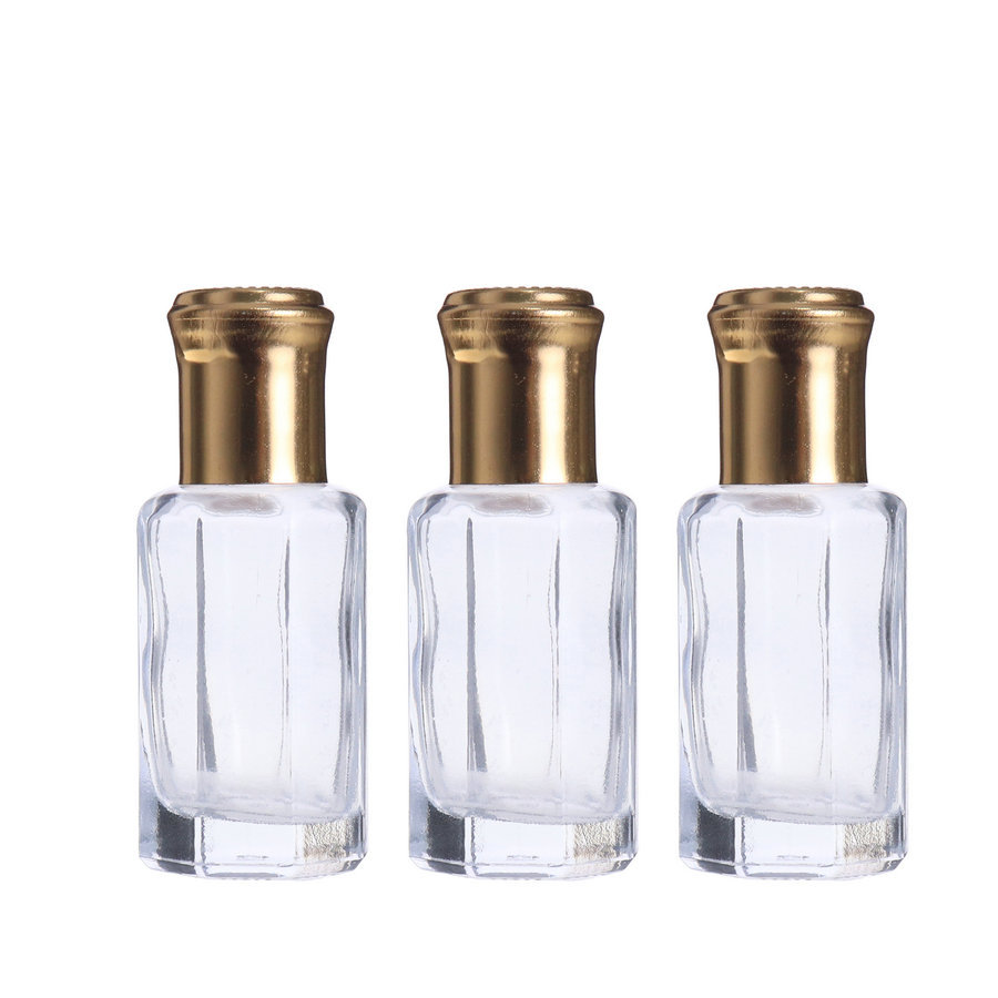现货供应12ml透明八角摸具瓶，滚珠瓶，香水分装瓶