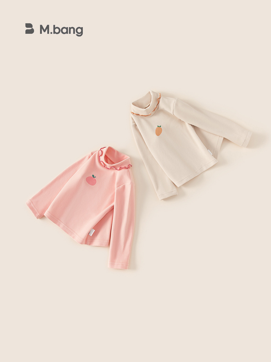 Youbao Ropa Infantil, Camiseta Interior de Encaje con Cuello Medio Alto, Nuevo Estilo 2026 para Niñas, Otoño e Invierno, Camiseta Interior para Niñas