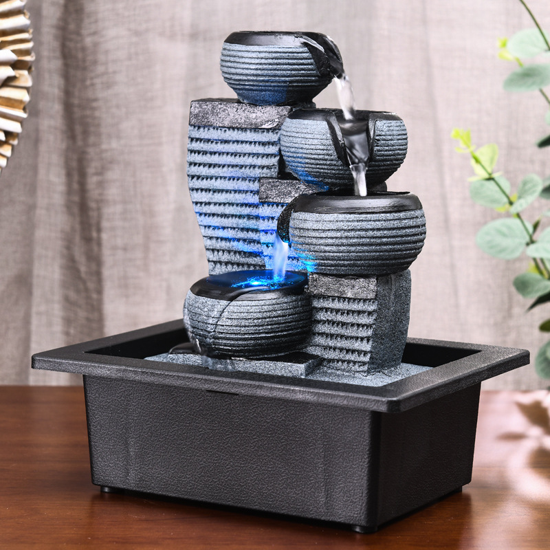 Sala de estar geométrica simple fuente de agua decoración feng shui bola agua paisaje artesanía Oficina escritorio decoración inauguración Ceremonia