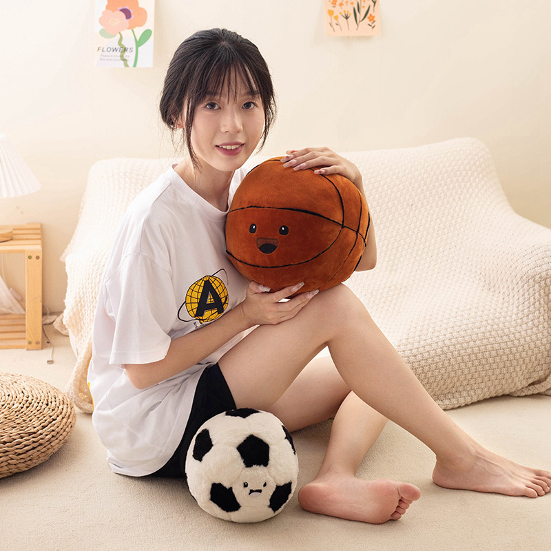 Cartoon football basketball plush pillow