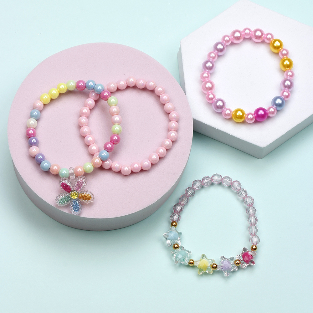 Cute Star Flower Plastic Beaded Girl's Bracelets display picture 4