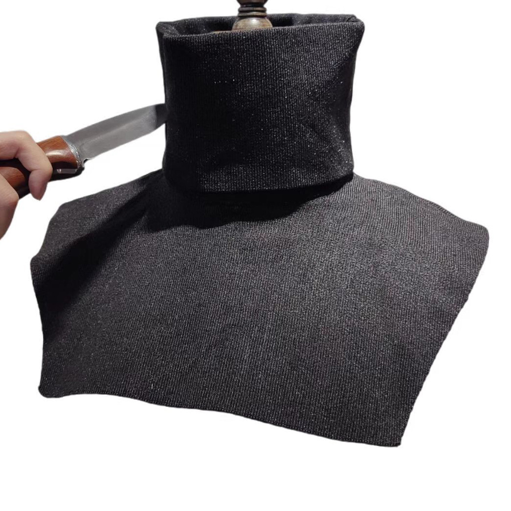 现货双层黑色防割护颈围脖耐磨抗撕拉柔软性安保防刮透气防割喉护