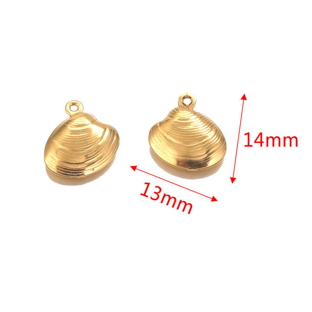Simple Style Style 20 PCS/Package 13 * 14mm Diameter 17mm 22mm 304 Stainless Steel PVD Coated Real Gold Plated Starfish Shell Polished Pendant DIY Jewelry Accessories