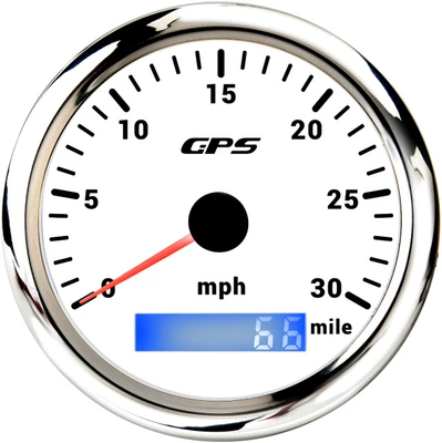 Speedometer 85mm Odometer Speedometer: automobile instrument - silver-edge-white-background-30mph