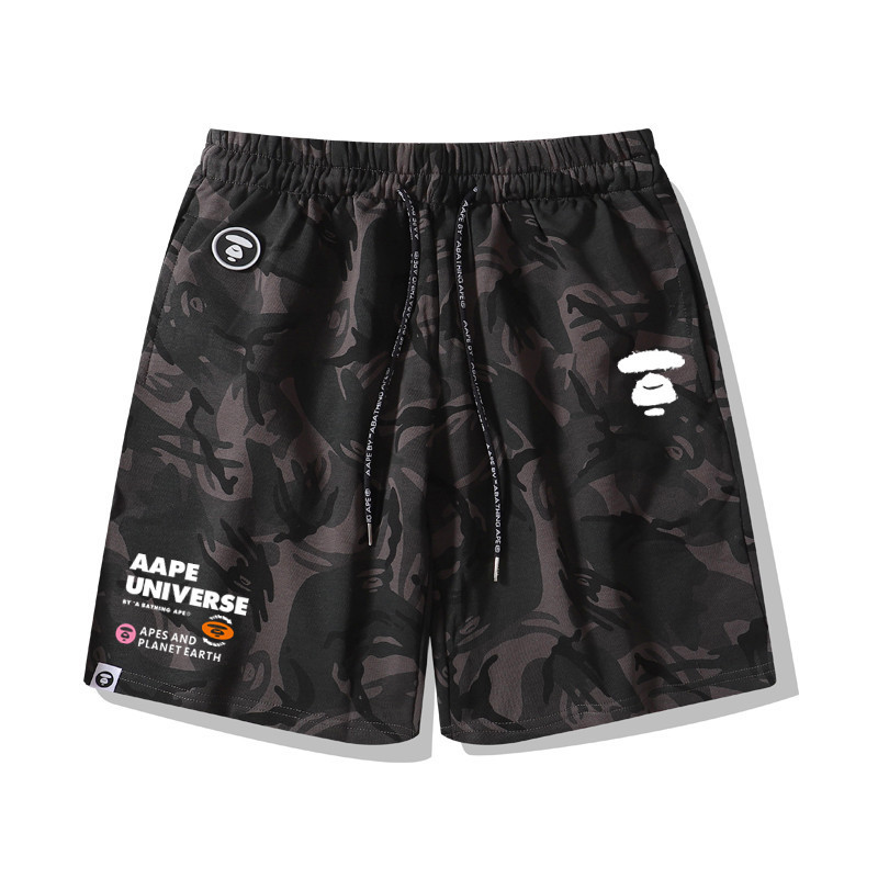 Summer New APE Camouflage Shorts Men's Loose Sports Pants Five-point Pants Beach Pants Ape Head Casual Pants