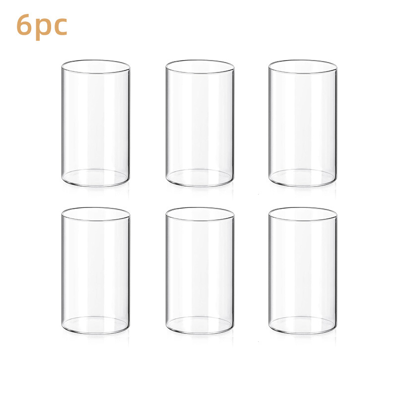 Jarrón de vidrio simple transparente hogar cristalería hidropónica candelabro diseño de ambiente de boda vela a prueba de viento taza