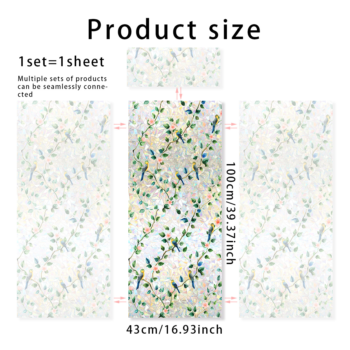 140g Weight Glass paster Home Textiles & Decor Type PVC Material Leaf Pattern Casual, Pastoral Style Casual Pastoral Leaf PVC Glass Paster Wall Art 193