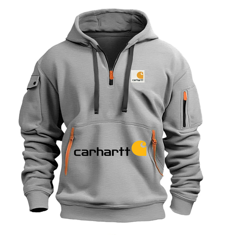 Cross-Border Trendy Brand Carhartt Men's Multi-Zip Arm Pocket Fleece Loose Autumn and Winter Hoodie