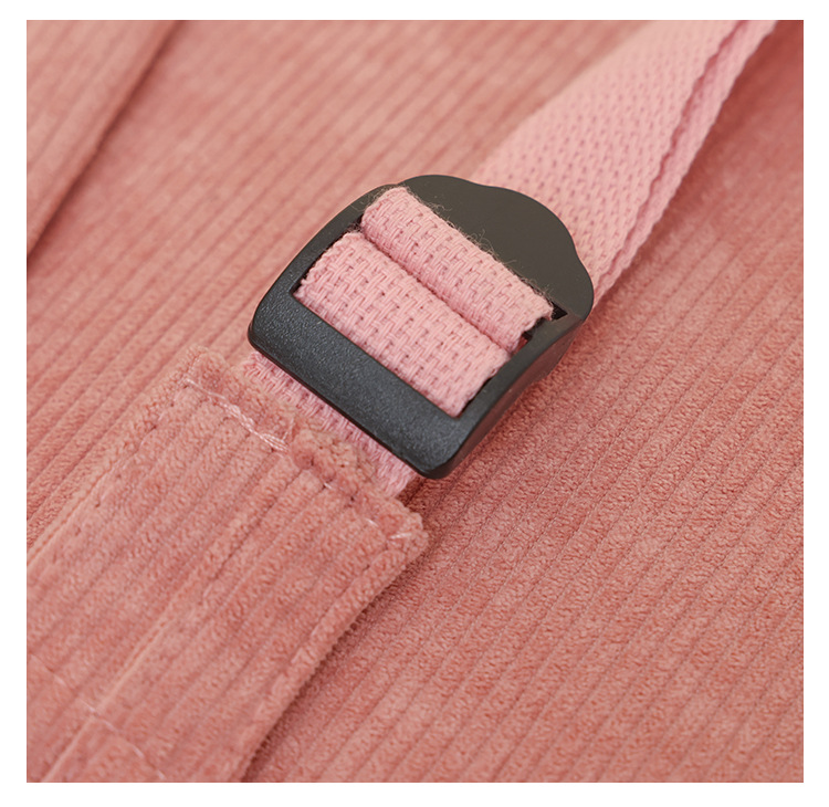 New student schoolbag, women's corduroy, high appearance level, large-capacity backpack, fashionable and simple, college student backpack Item Picture