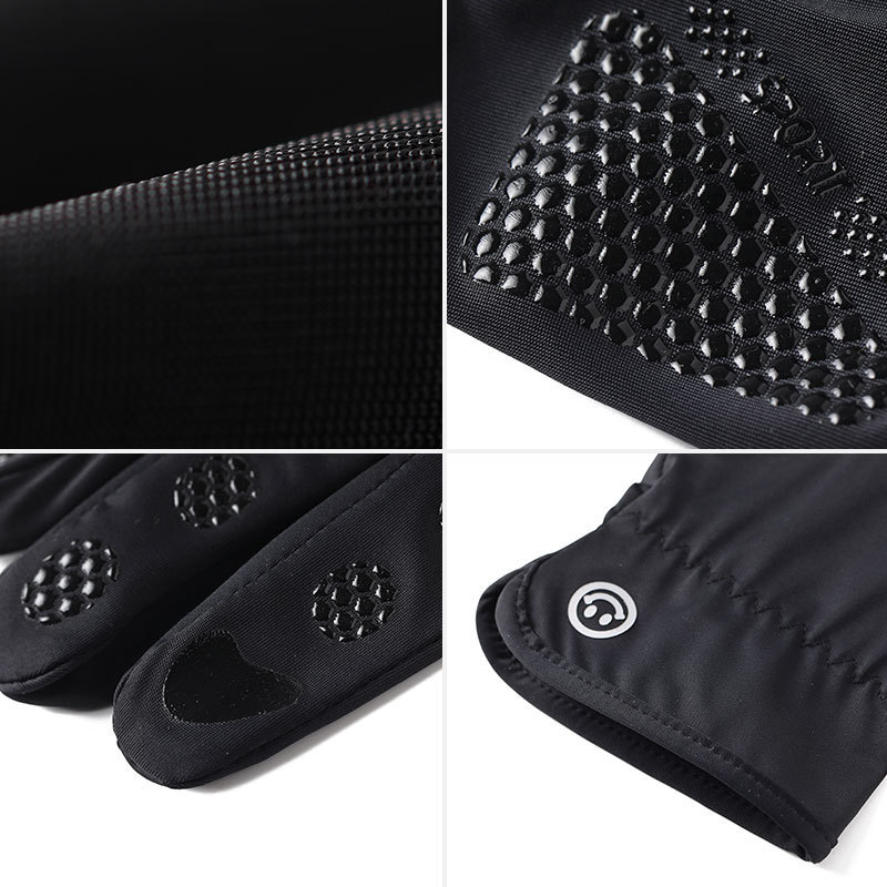 Guantes de seda de hielo para hombres, deportes al aire libre de verano, conducción, protección solar, sombra ligera, guantes antideslizantes y transpirables con todos los dedos