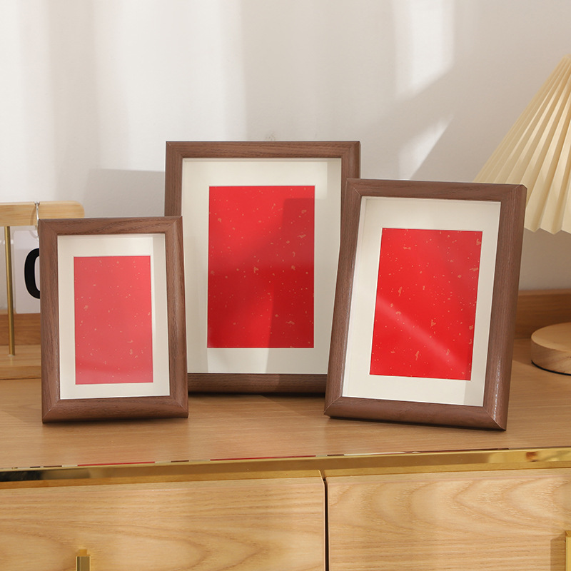 New calligraphy hollow photo frame blank small photo frame new Chinese mounted frame oil painting table calligraphy and painting photo frame wholesale