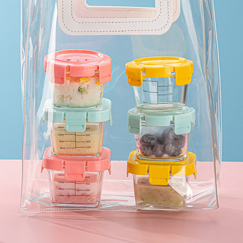 Baby Food Storage Box Glass Storage with Cover Steamer Cake Mold Infant Food Bowl Steamer Egg Seal Storage Box