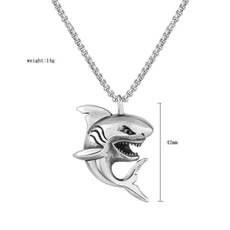 Pendant Necklace Classification Stainless Steel Chain Material Hip-hop Shark Stainless Steel Alloy Plating Men's Pendant Necklace