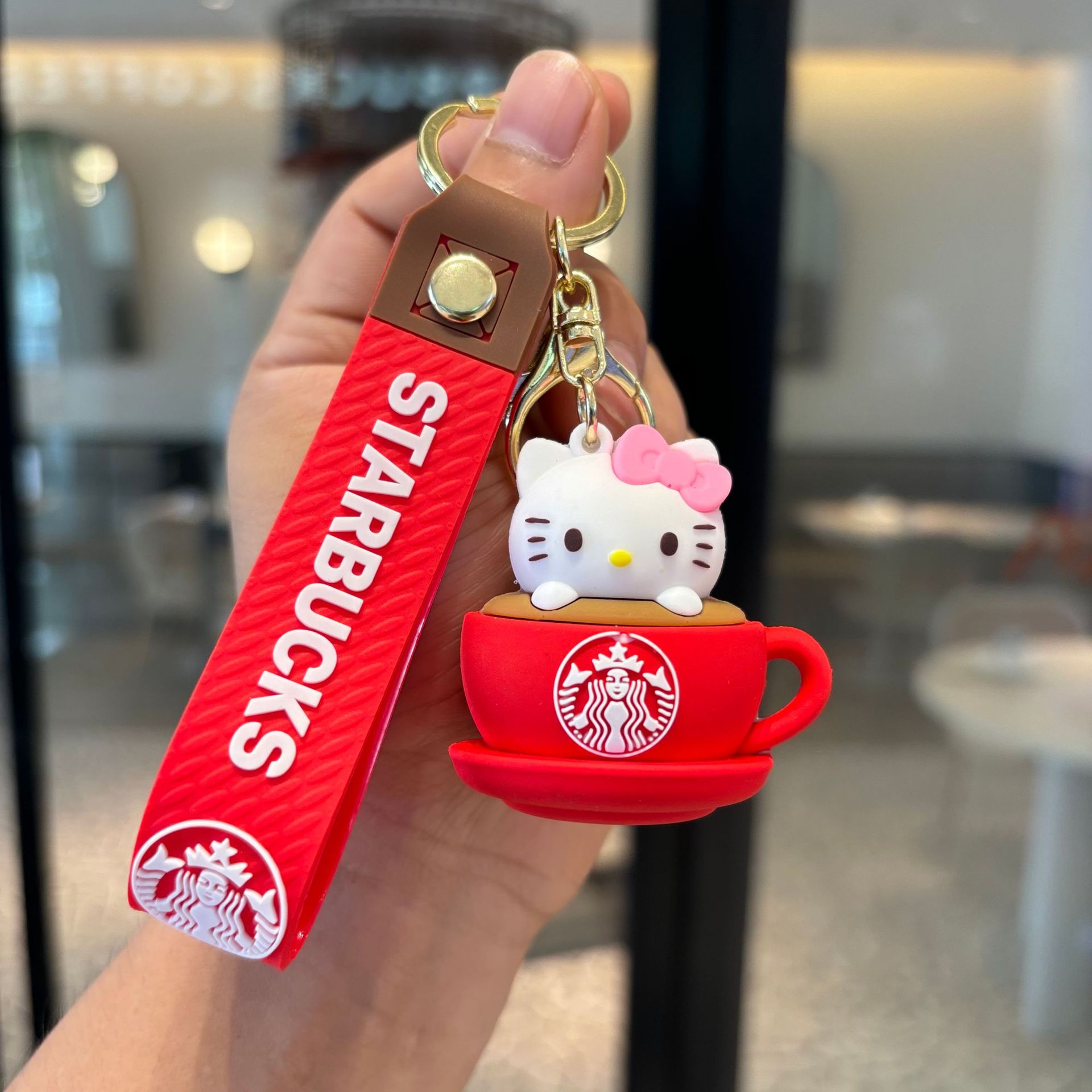 Starbucks transfronterizo Sanrio llavero taza de té de leche muñeca colgante muñeca máquina de regalo pequeño llavero al por mayor